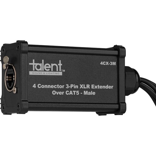Main product image for Talent 4CX-3M 4 Connector 3-Pin XLR Extender Over CAT5 - Male183-408